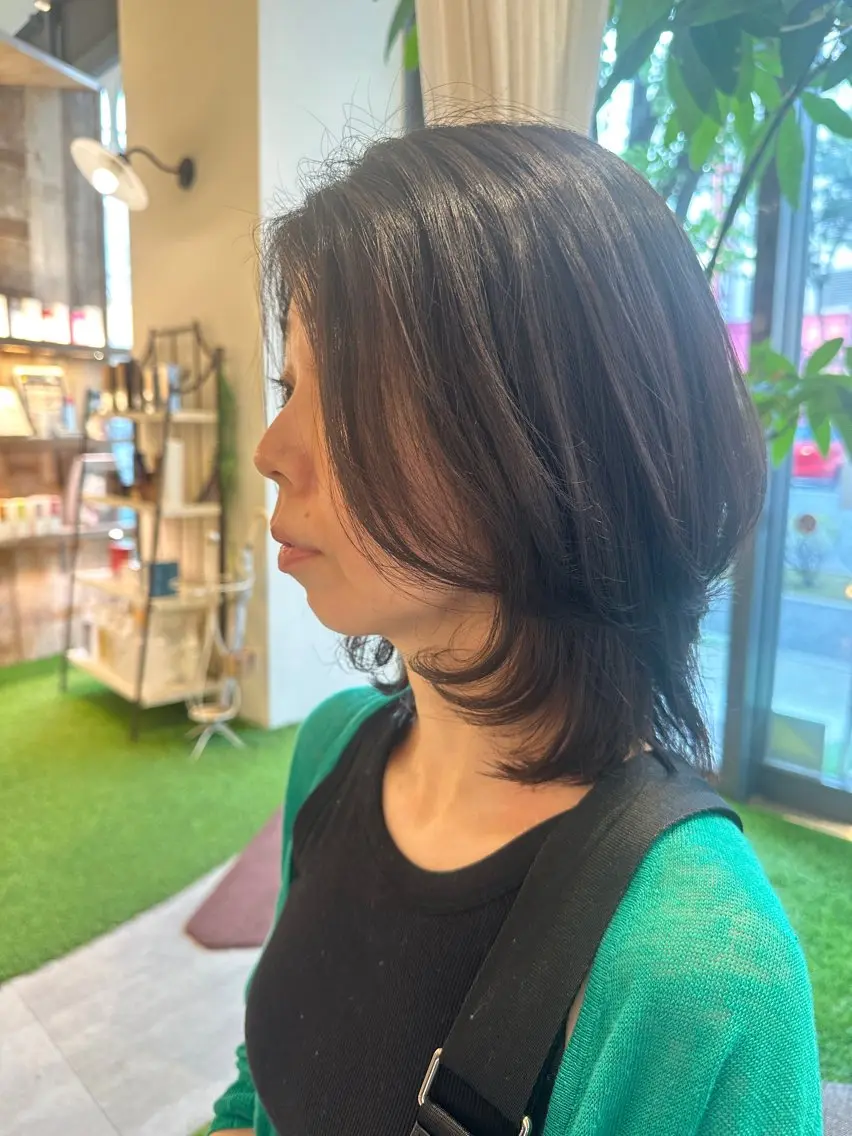 セミロング カット ヘアカラー トリートメント 韓国風レイヤーカット 🇰🇷❕モカのヘアスタイル