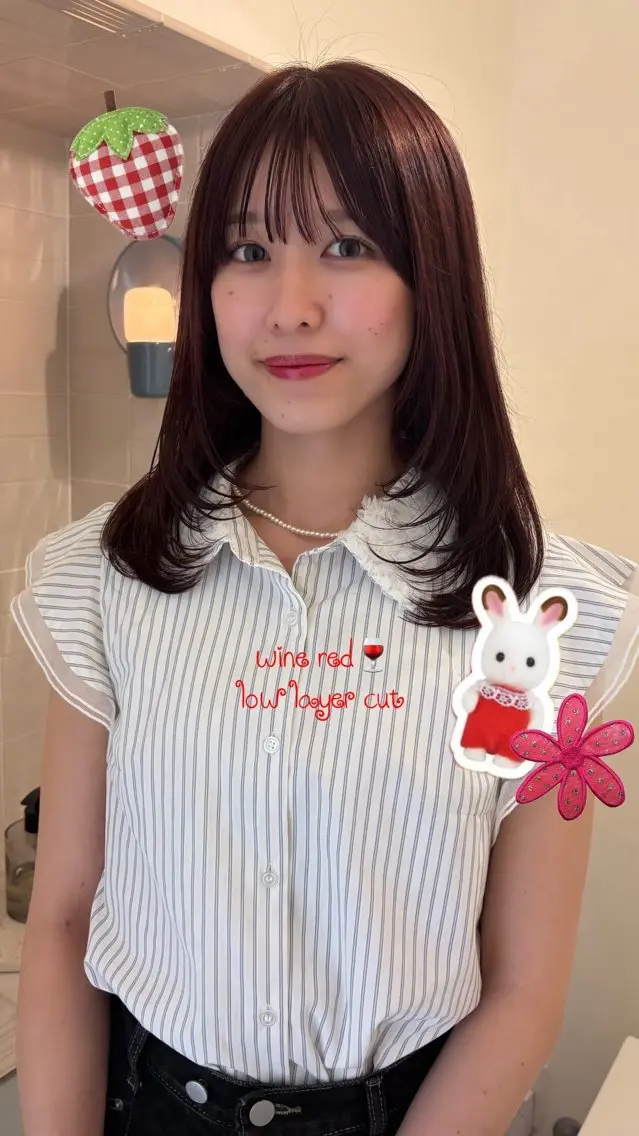 ミディアム レイヤーカット カット 船越 愛のヘアスタイル