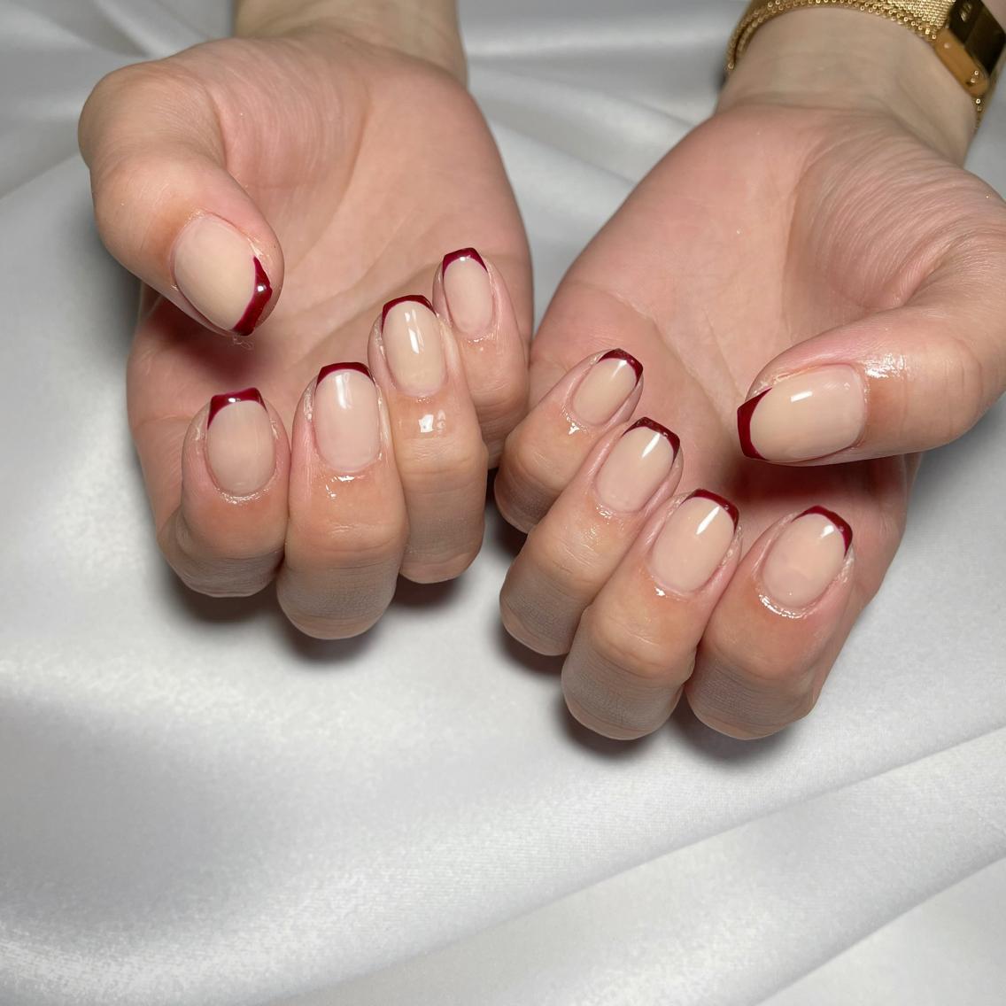 ネイル フレンチネイル シンプルネイル Li aile eye&nailのマツエク・マツパデザイン
