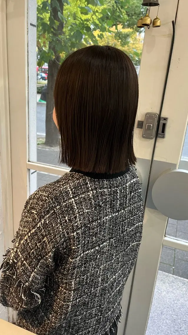 ミディアム カット ヘアカラー トリートメント 中村 桃子のヘアスタイル