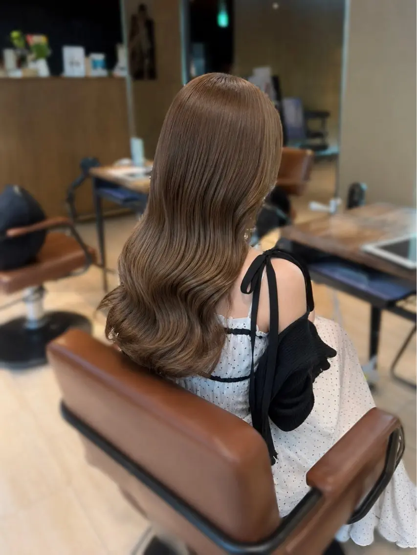ロング カラー ヘアカラー トリートメント みこ🌙艶カラー/ ブラウン/ベージュのヘアスタイル