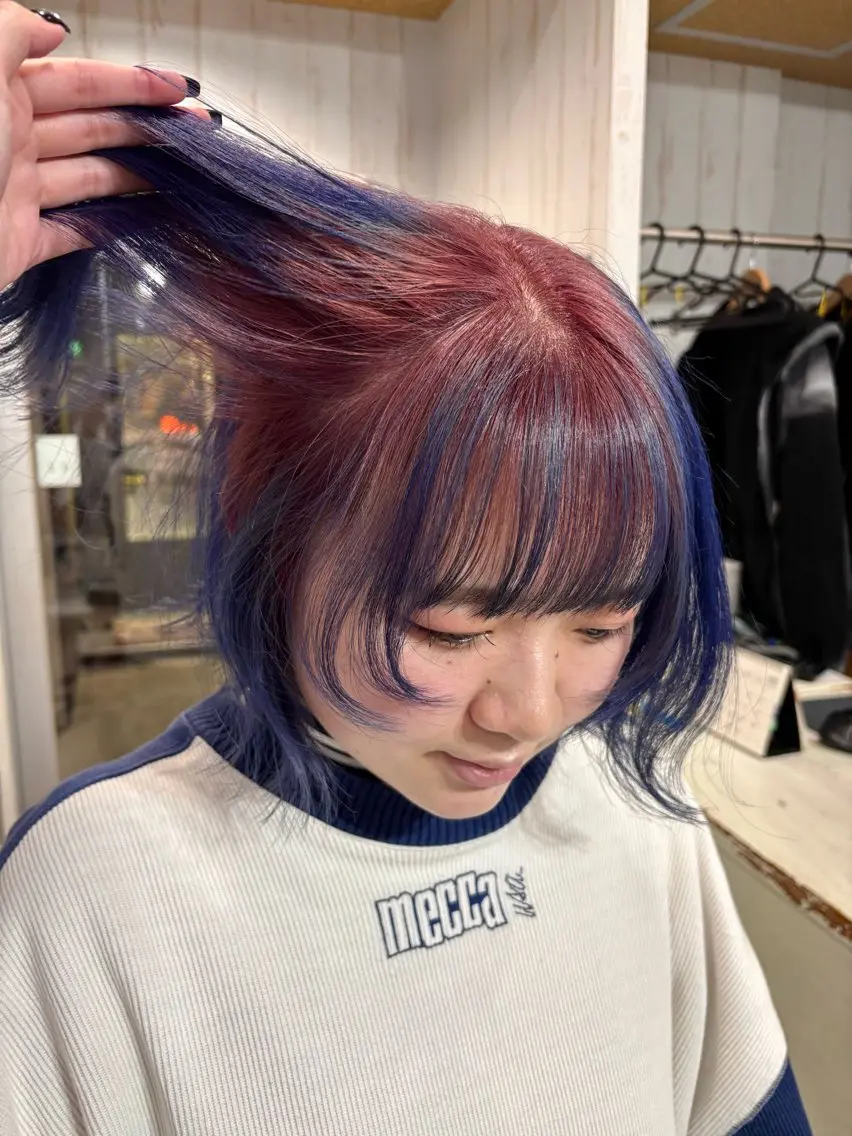 ミディアム カラー ブリーチ 桑原 由理のヘアスタイル