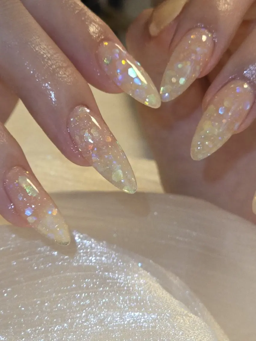 ネイル ラメ(グリッター) スカルプネイル 黄色 ハンドネイル Lady Nail Kiyokaのネイルデザイン
