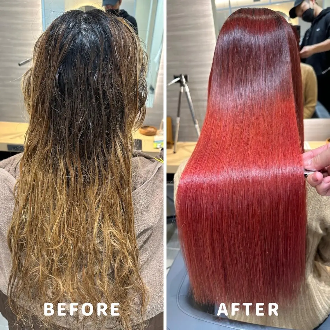 ロング 髪質改善 縮毛矯正 ヘアカラー 縮毛矯正 トリートメント 圧倒的美髪ストレート ツダケイタロウのヘアスタイル