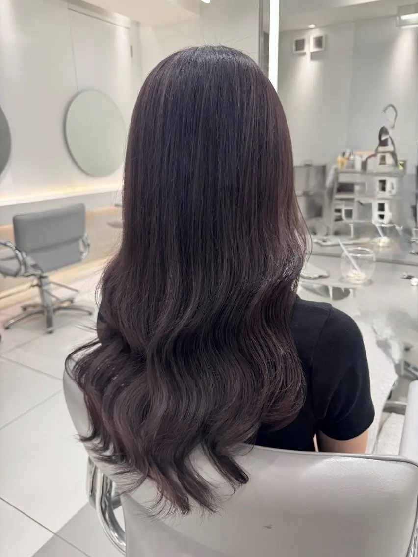 ロング カラー シールエクステ アッシュ バレイヤージュ ベージュカラー 黒髪 カット ヘアカラー トリートメント ar+ ❤︎ maiのヘアスタイル