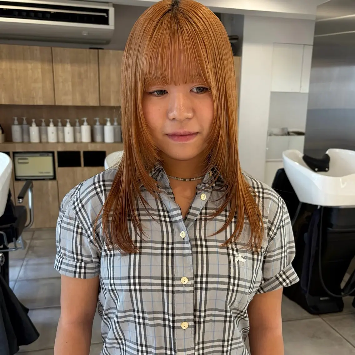 ミディアム レイヤーカット rin 京都美容室のヘアスタイル