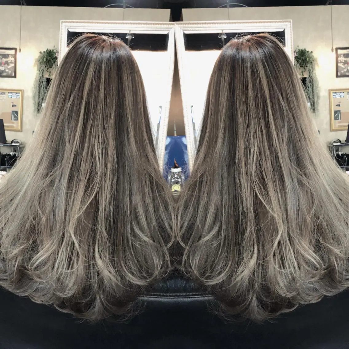 ロング カラー グラデーションカラー ハイライトカラー ハイライト 吉本 yoshimotoのヘアスタイル
