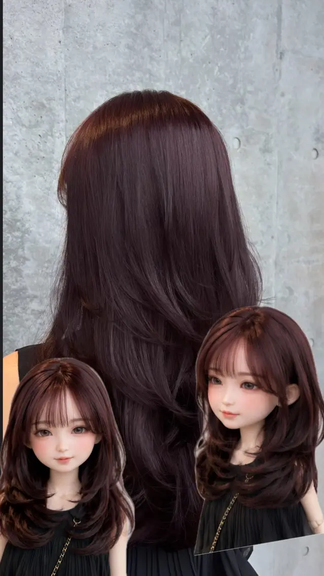 ロング ヘアカラー トリートメント 赤髪/暖色カラー /にこのヘアスタイル