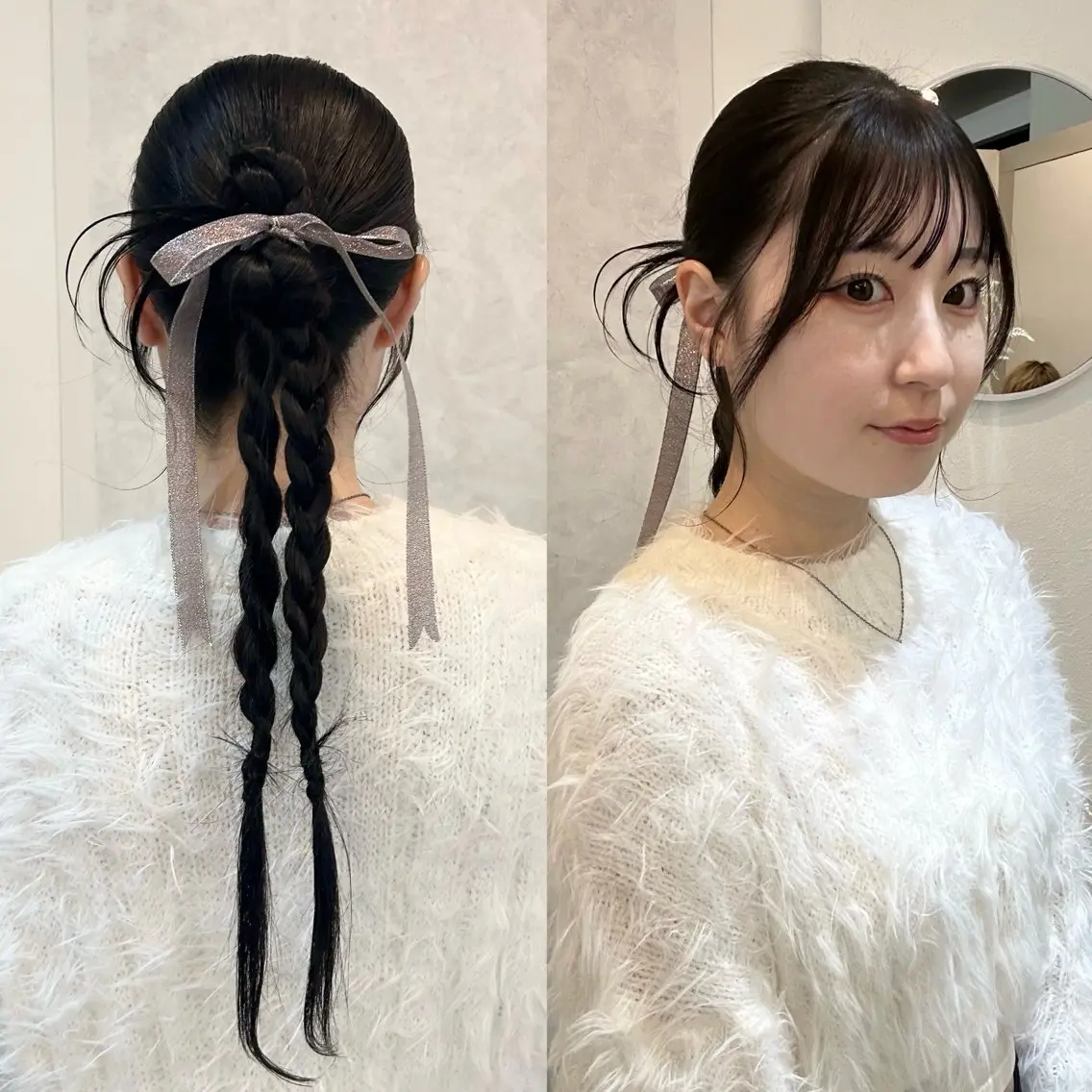 ロング ヘアアレンジ 結婚式・ブライダル 三つ編み メイ/和歌山美容室/ Emitas.のヘアスタイル