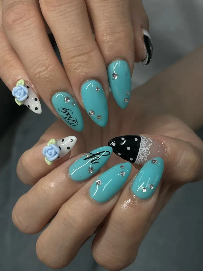 ネイル ブルー ハンドネイル schon 🎀saraのネイルデザイン