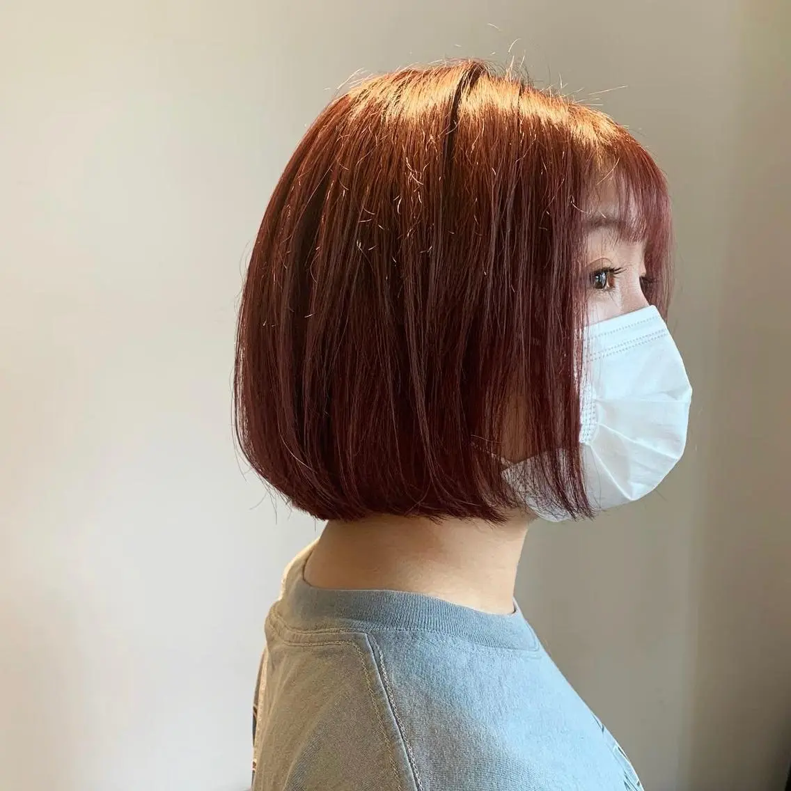 カラー ピンクカラー ボブ ヘアカラー トリートメント コウノス マサコのヘアスタイル