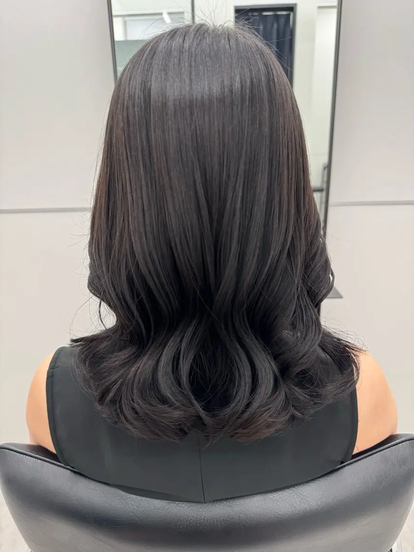 ミディアム カット パーマ デジタルパーマ🫧 韓国風ヘア🫧サクラのヘアスタイル