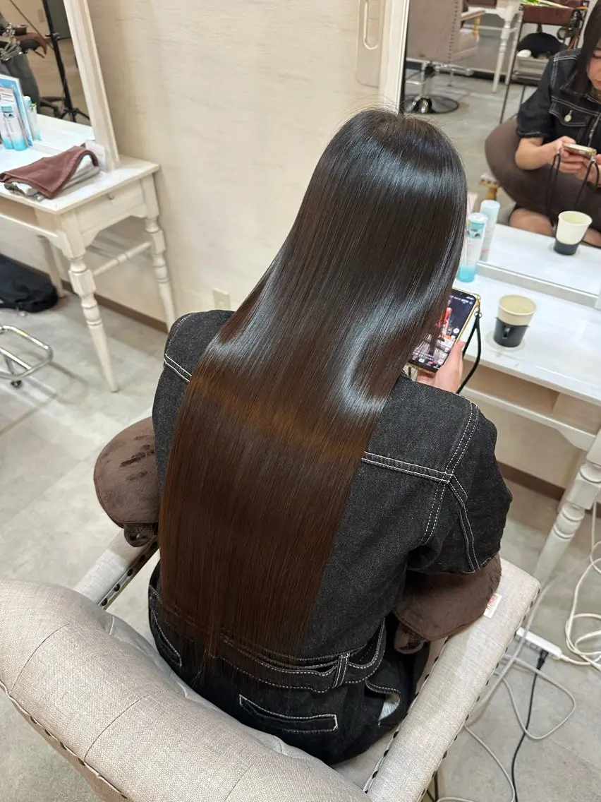 ロング 縮毛矯正 縮毛矯正 🖤ほのか/ツヤ髪 /髪質改善/縮毛矯正のヘアスタイル