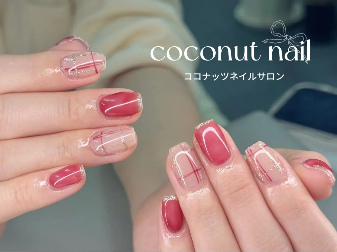 ネイル べっ甲ネイル フレンチネイル キラキラネイル マグネットネイル 大理石ネイル(マーブル) ハンドネイル 神田 ココナッツのネイルデザイン