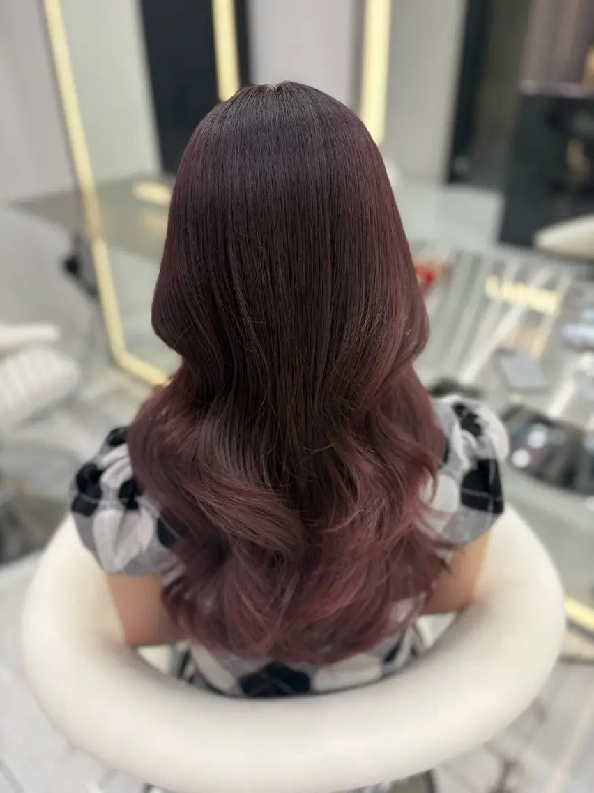 ロング カラー カット ヘアカラー トリートメント 新宿/韓国ヘア 中明度カラー/かやのヘアスタイル