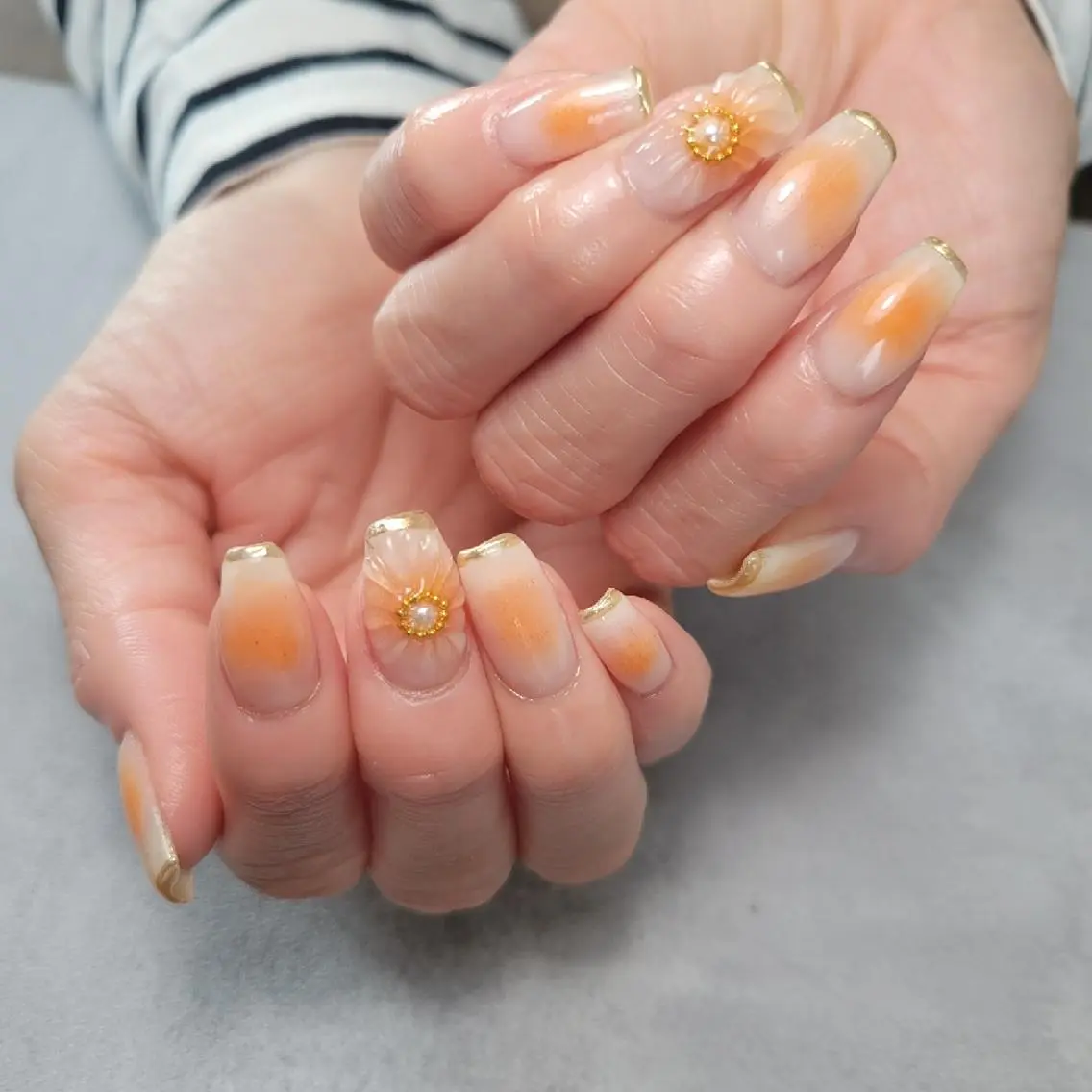ネイル フラワーネイル ハンドネイル ハンドケア MU5-nail 金山ネイルサロンのネイルデザイン