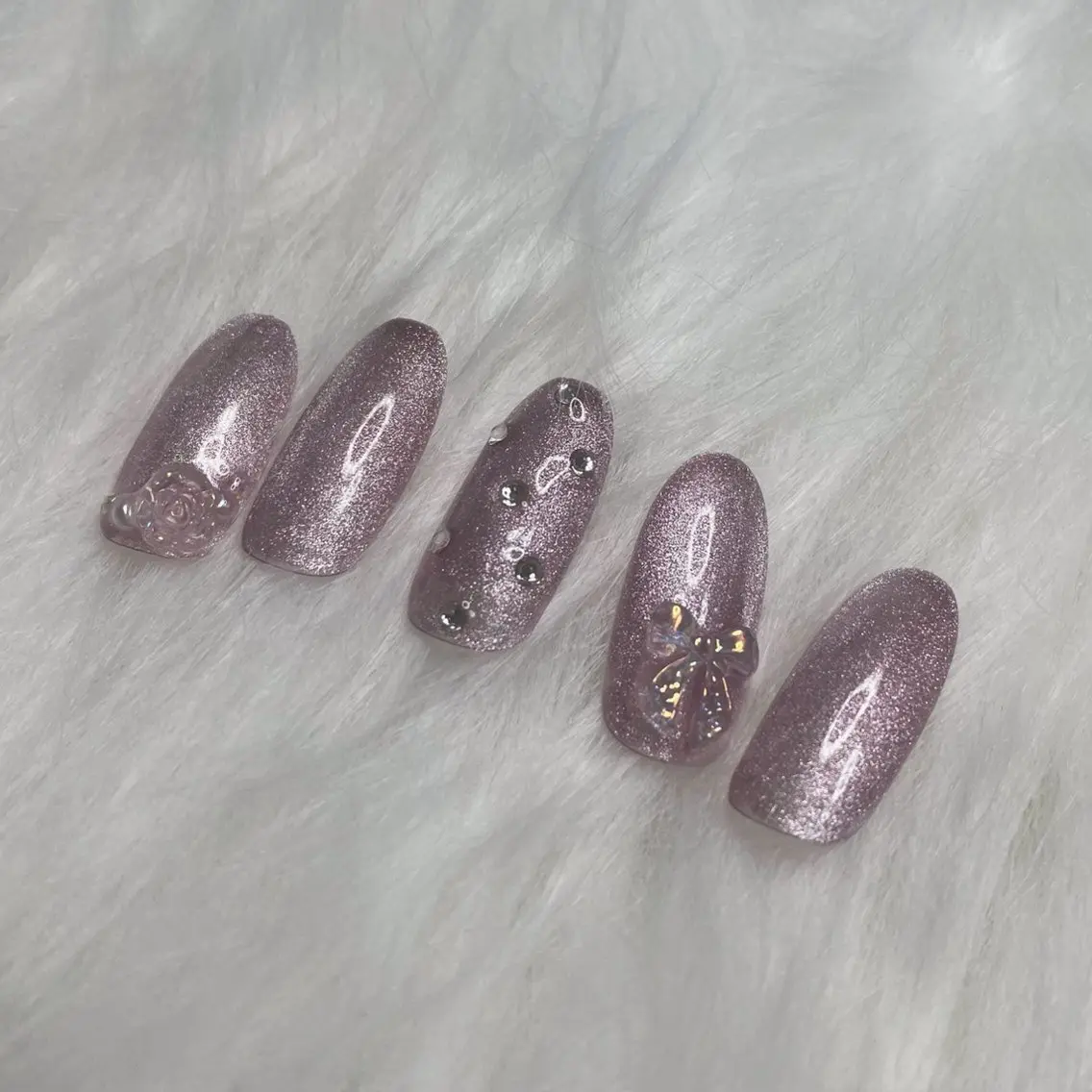 ネイル オーロラネイル ピンク PON nailのネイルデザイン