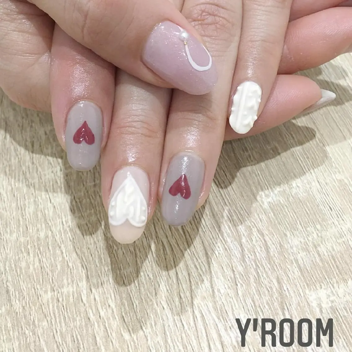 ネイル フラッシュネイル ジェルネイル ハート マグネットネイル ニュアンスネイル ハンドネイル YUKA (ネイリスト)のネイルデザイン