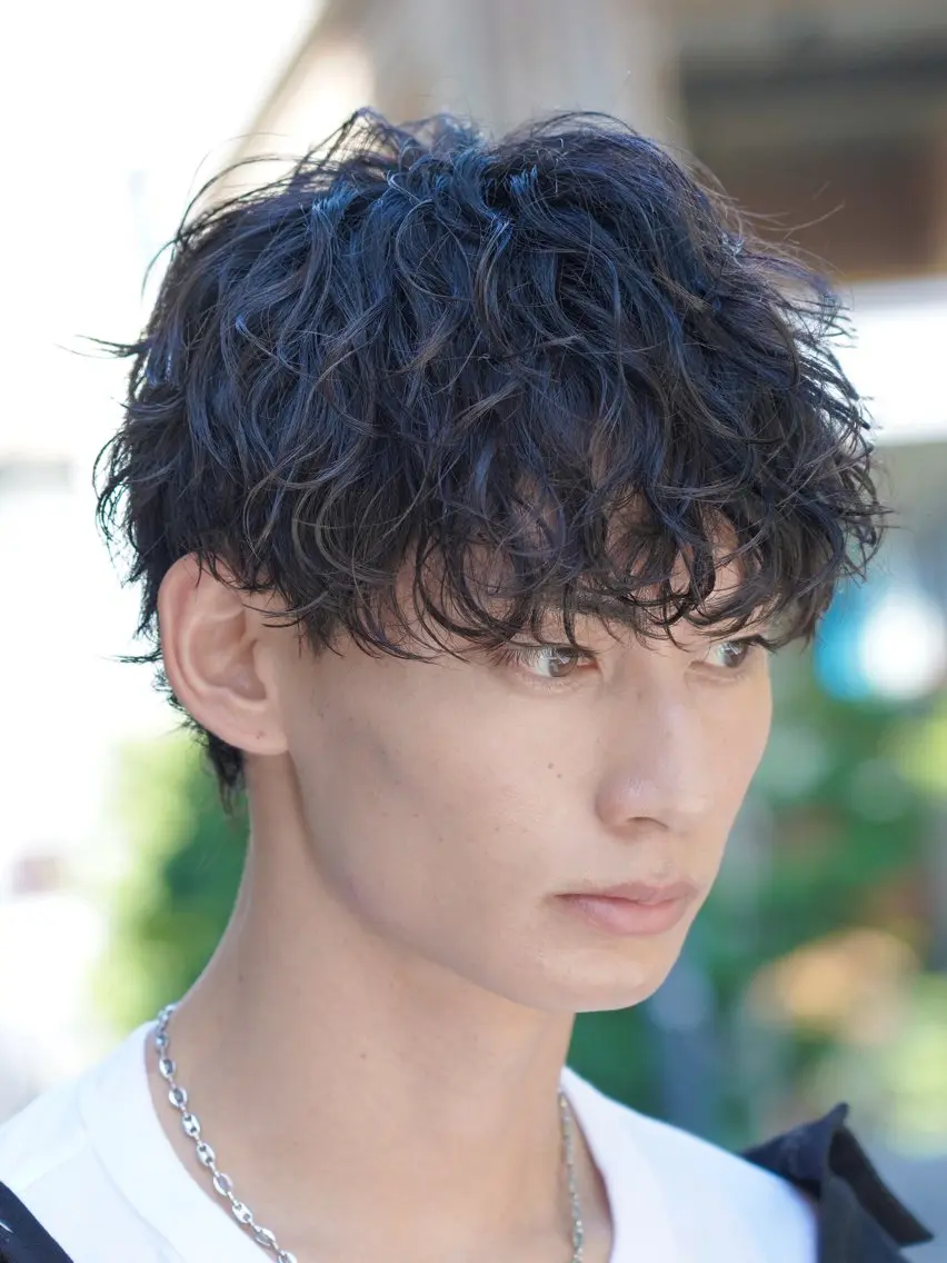 パーマ メンズ カット パーマ 湯浅禅也/プードル /波巻きパーマ/栄のヘアスタイル