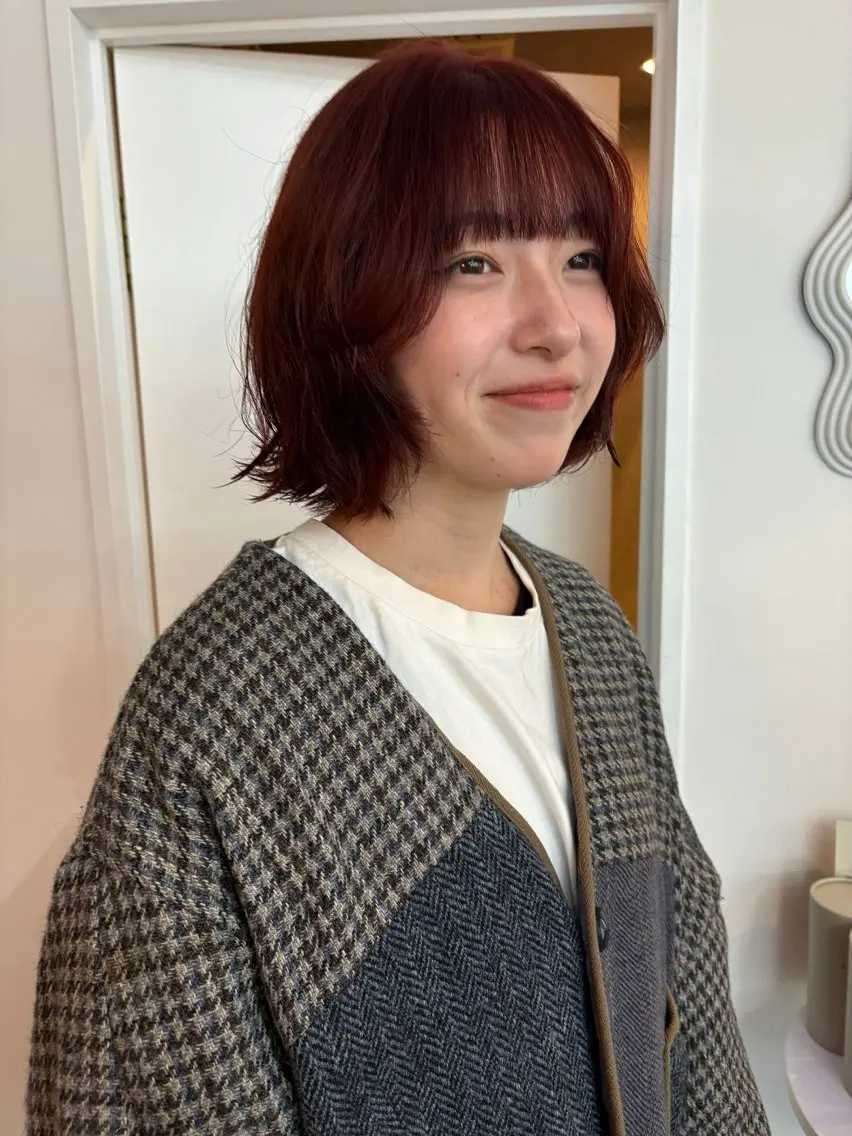 ミディアム カラー カット ヘアカラー ichika/福岡 /透明感カラー🤎のヘアスタイル