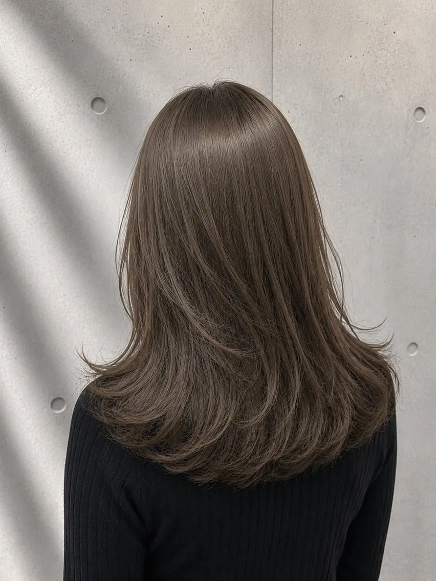 ミディアム カラー パーマ ヘアアレンジ ミディアムレイヤー ブリーチ 透明感カラー グレージュ ブリーチなしカラー カット ヘアカラー トリートメント 🌱透明感カラー🌱 レイヤー/コウスケのヘアスタイル