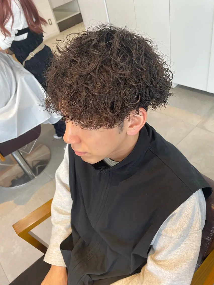 ミディアム パーマ メンズ 辻堂メンズ特化 YU-YAのヘアスタイル