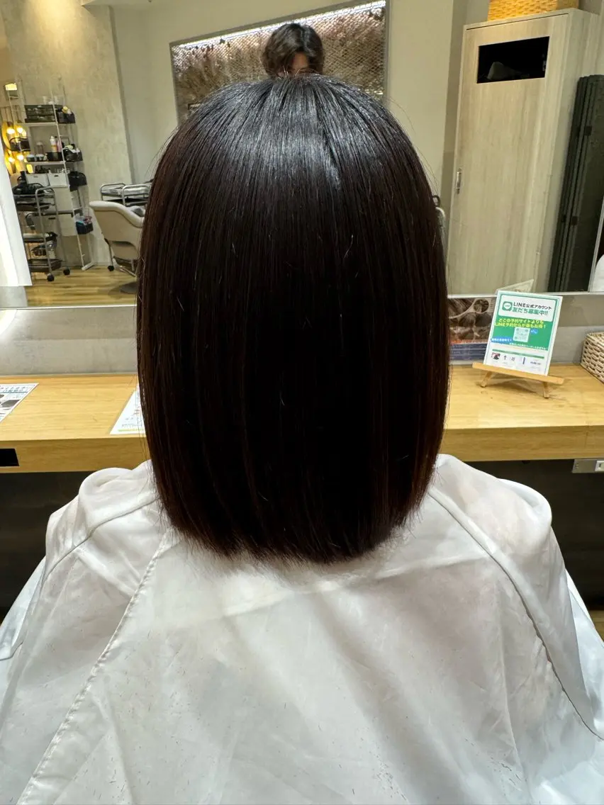 ミディアム ワンレンボブ ボブ ☆レディースショート ☆吉崎☆のヘアスタイル