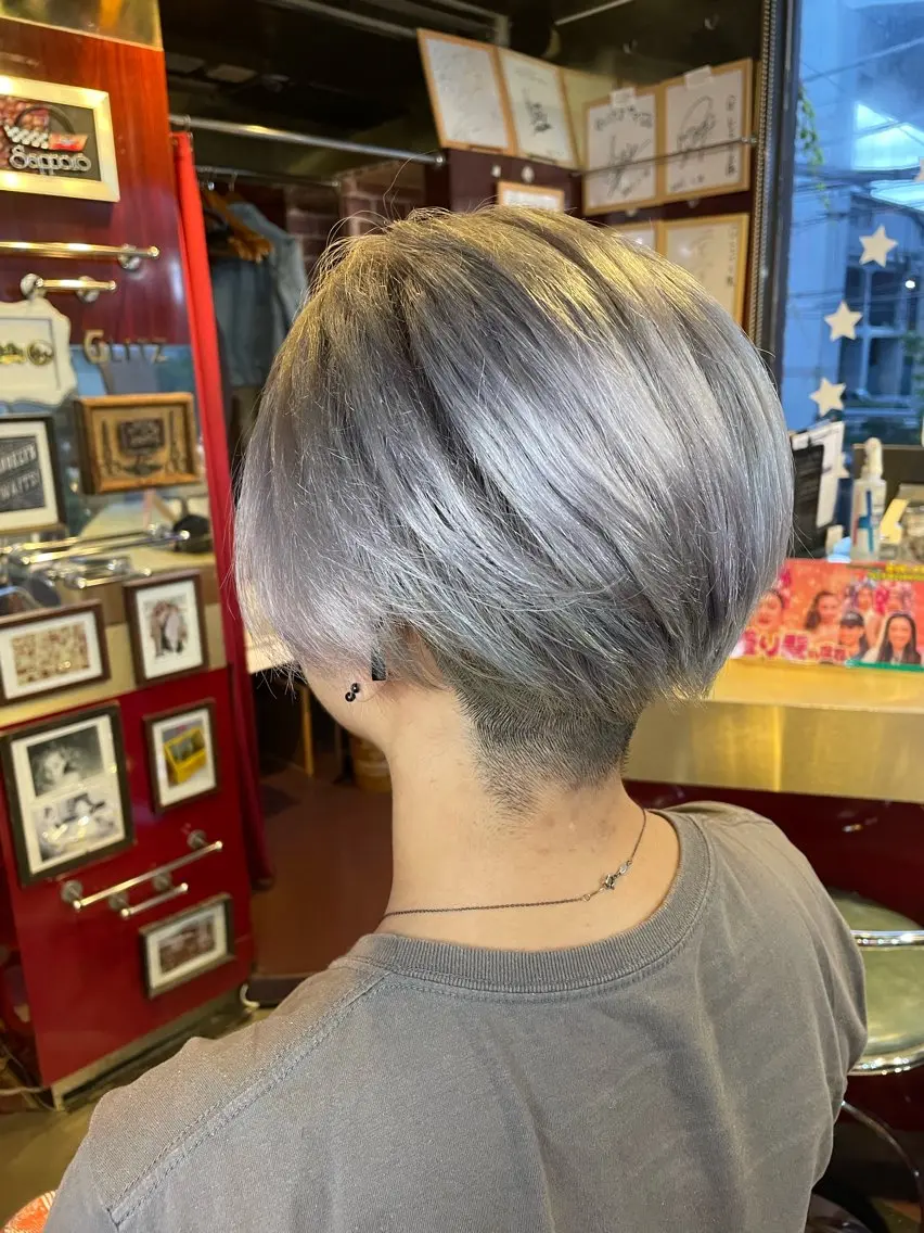 ショート カラー ダブルカラー ラベンダーカラー シルバー ショートヘア 👑派手髪/カット 👑ANRYのヘアスタイル