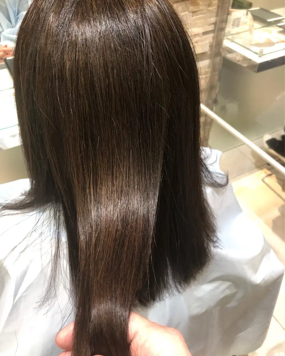 セミロング パーマ 髪質改善 ストレートパーマ 酸性ストレート特化× 艶髪師/及川のヘアスタイル