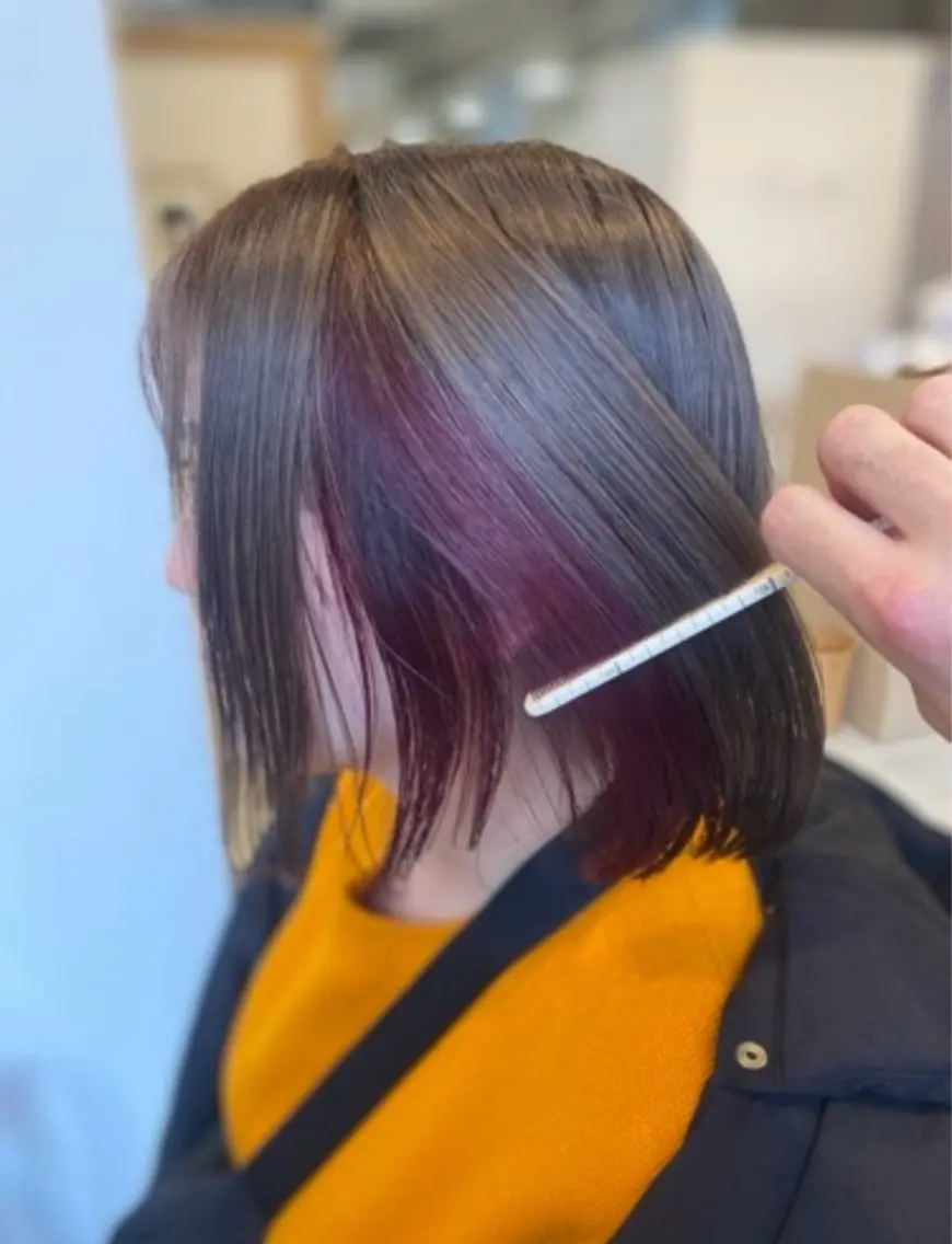 セミロング 安永識央里/大曽根/ カラーモデルのヘアスタイル