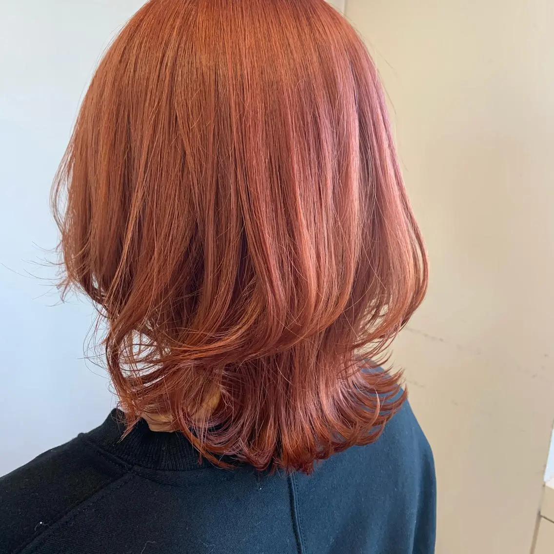 ミディアム カラー ヘアアレンジ オレンジ 🌿‬ ܸAir 透明感🌱西村知佳のヘアスタイル