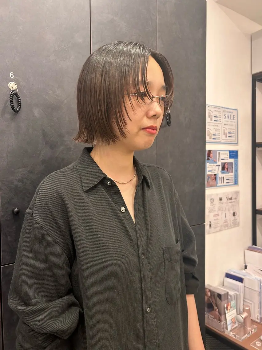 ショート ボブ 顔まわりレイヤー レイヤーカット カット ヘアカラー トリートメント 似合わせcut ◎ 倉橋実咲のヘアスタイル