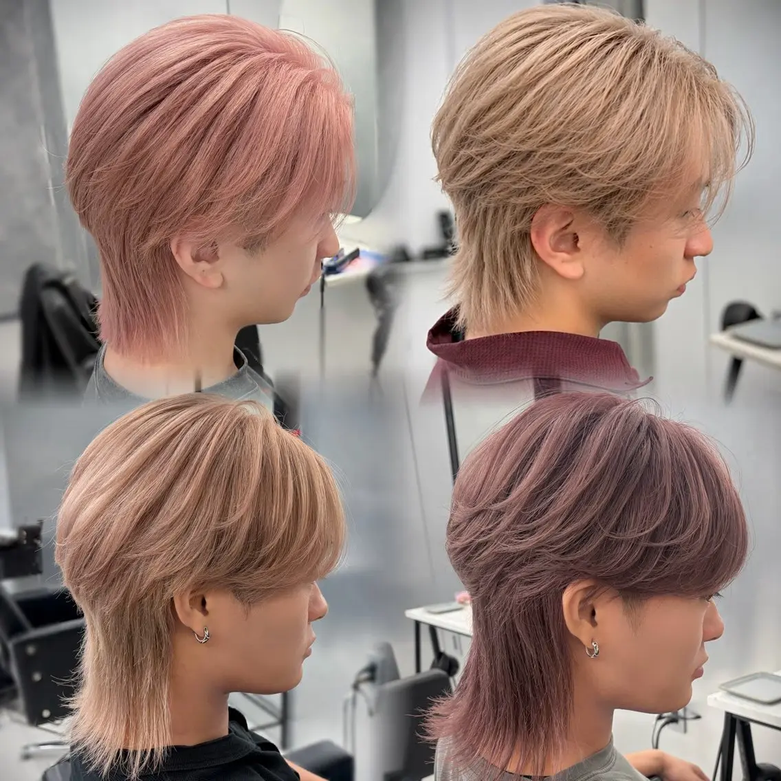 ミディアム カラー メンズ カット ヘアカラー トリートメント メンズ♱ハイトーン♱ ウルフʜᴀʀᴜᴋᴀのヘアスタイル