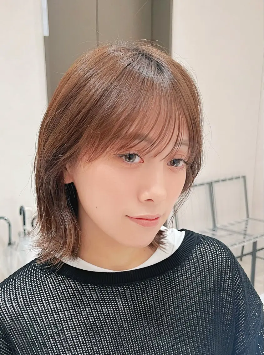 ミディアム カット ヘアカラー トリートメント ヘッドスパ/縮毛矯正 /横山陸人のヘアスタイル