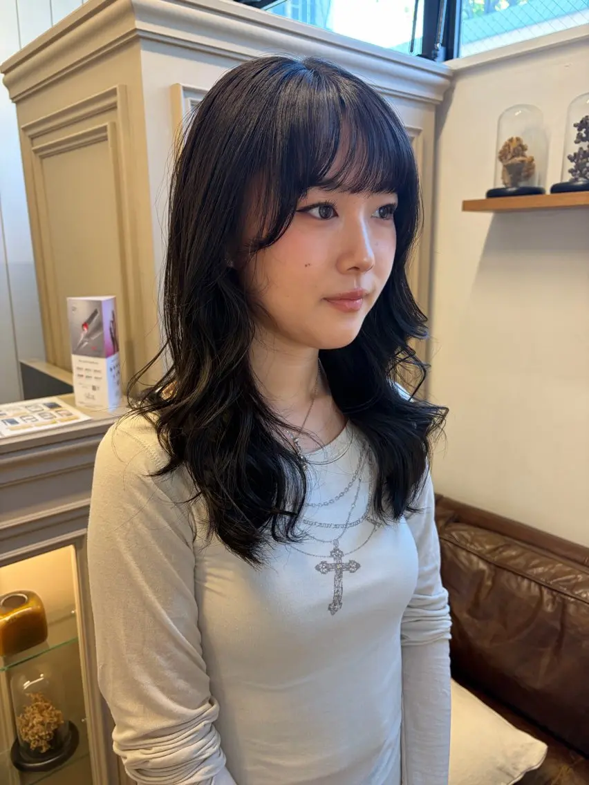 ミディアム カラー 透明感カラー ヘアカラー トリートメント 🌙赤み消し/韓国/ 艶カラー/suwaのヘアスタイル