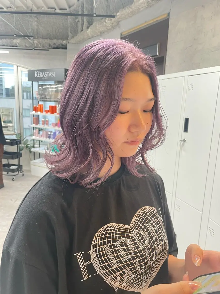 【ケアブリーチ使用】カット＋ブリーチダブルカラー（ブリーチ＋オンカラー）マスクTR🌈の写真