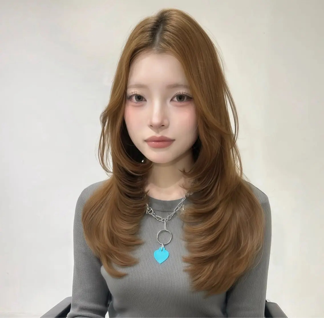 ロング レイヤーカット ロング カット トリートメント yuuka 🖤韓国ヘア🖤のヘアスタイル