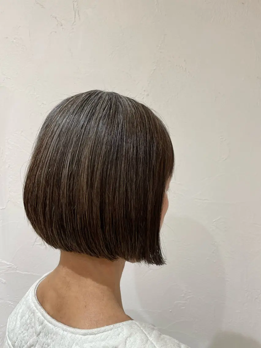 ミディアム ボブ 渡邊花奈 韓国ヘアのヘアスタイル