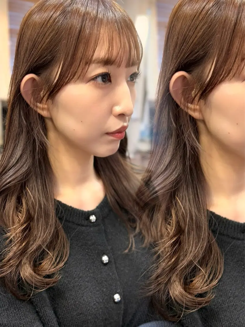 ロング レイヤーカット 縮毛矯正 トリートメント 尾崎 海璃のヘアスタイル
