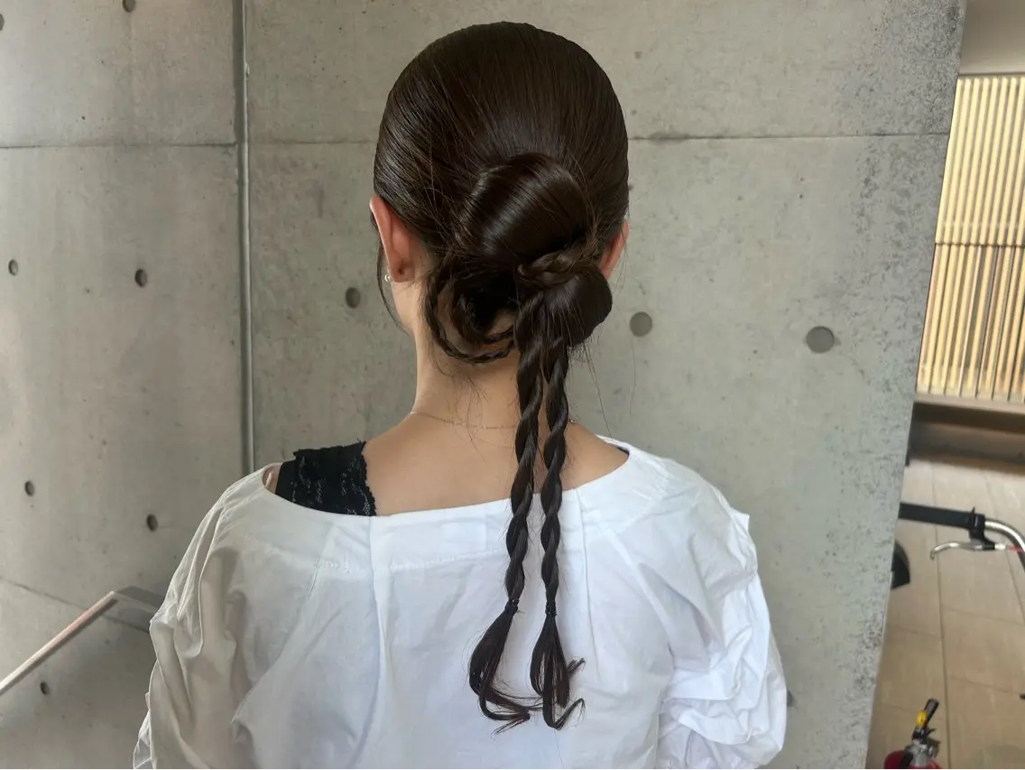 ヘアアレンジ ヘアセット maho 大名/ ヘアメ/透明感カラーのヘアスタイル