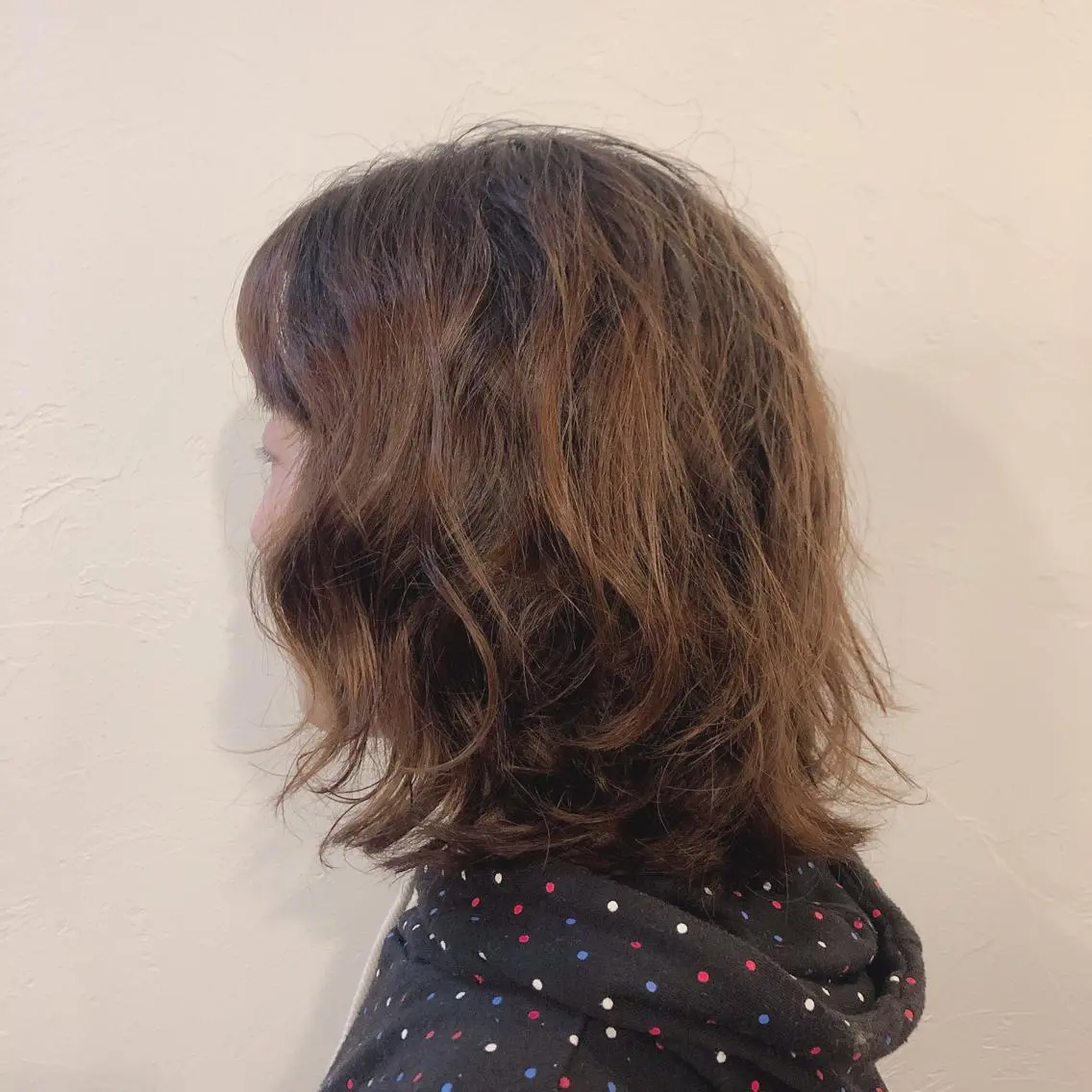 ミディアム ミディアムパーマ やました りなのヘアスタイル