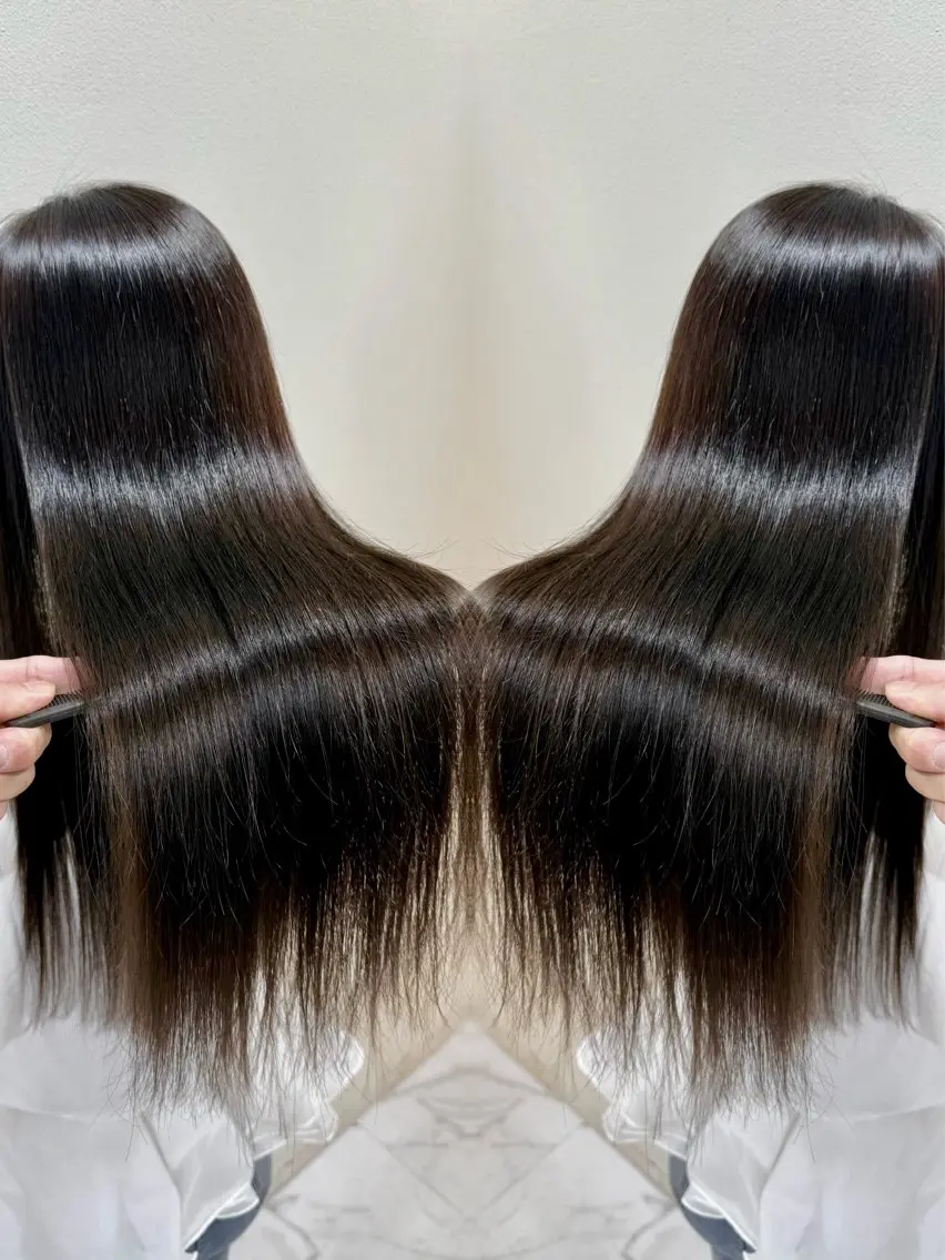 ロング カット ヘアカラー 縮毛矯正 トリートメント 梅田🫧髪質改善 縮毛矯正🫧村上蒼生のヘアスタイル