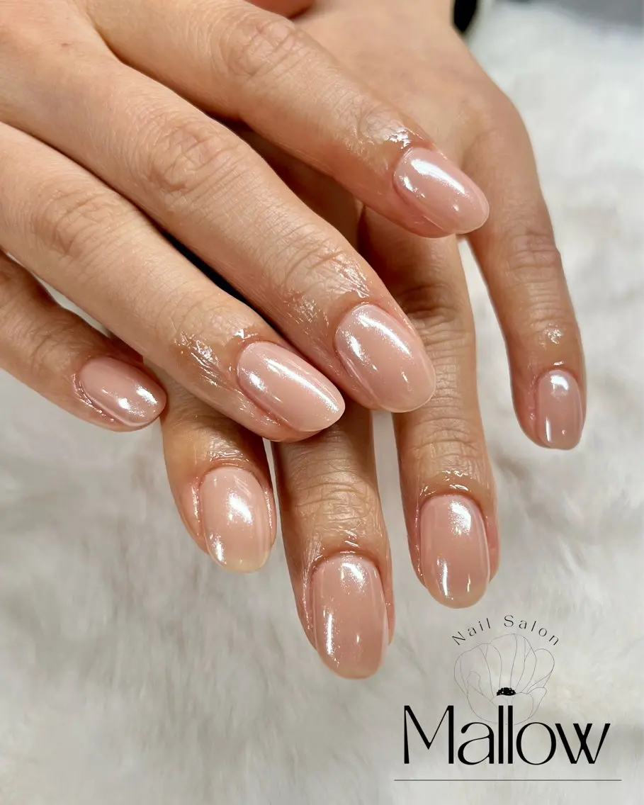 ネイル ミラーネイル ワンカラーネイル ハンドネイル Mallow nailのネイルデザイン