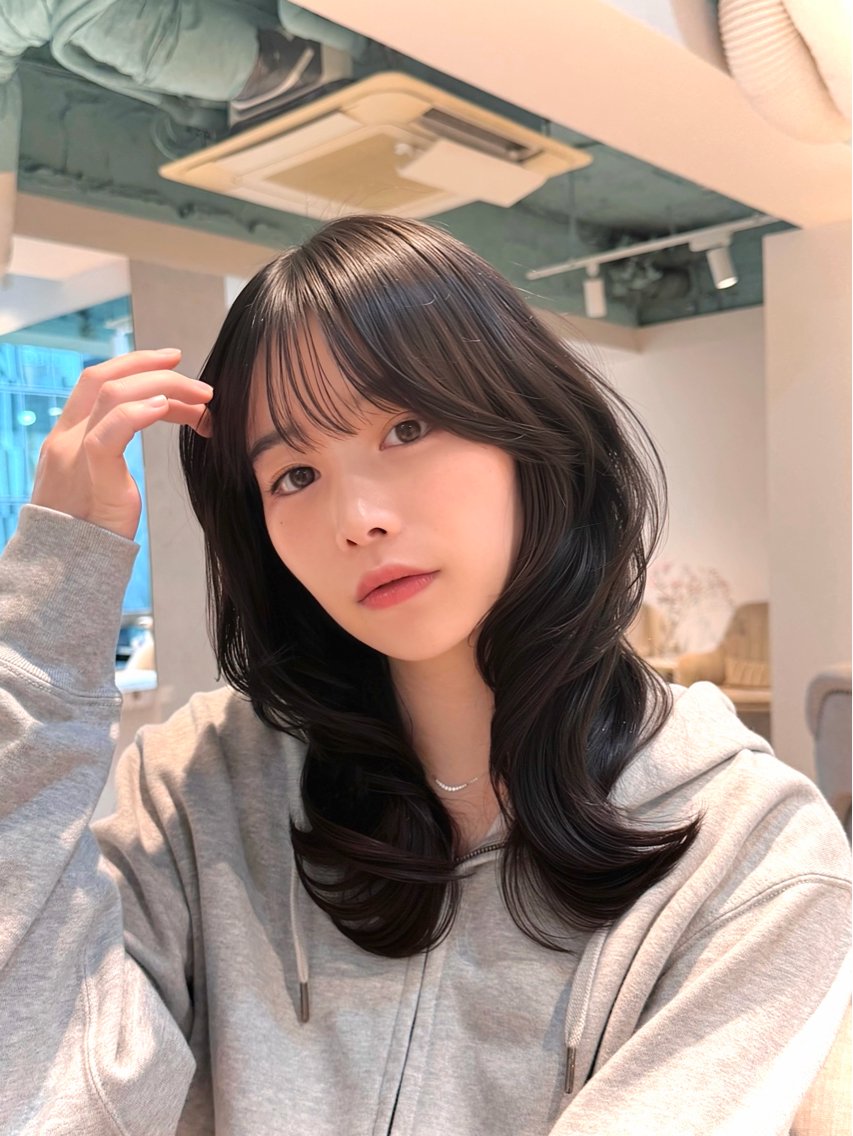 ロング カット ヘアカラー トリートメント ハッシュカット /GENKIのヘアスタイル