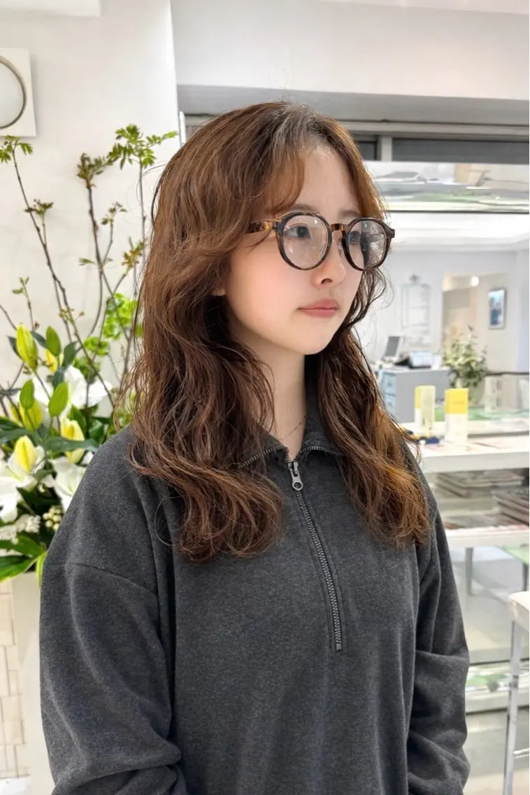 ロング パーマ デジタルパーマ カット パーマ トリートメント デジタルパーマ 🌀ボブ　萩原　龍のヘアスタイル
