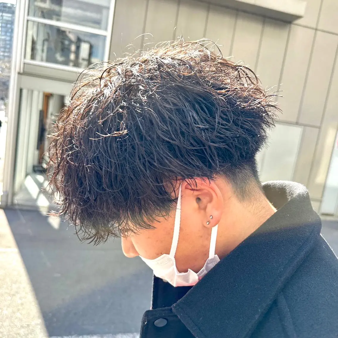 メンズ アップバング センターパート メンズ韓国風 マッシュ メンズパーマ メンズパーマ と言えばkaedeのヘアスタイル