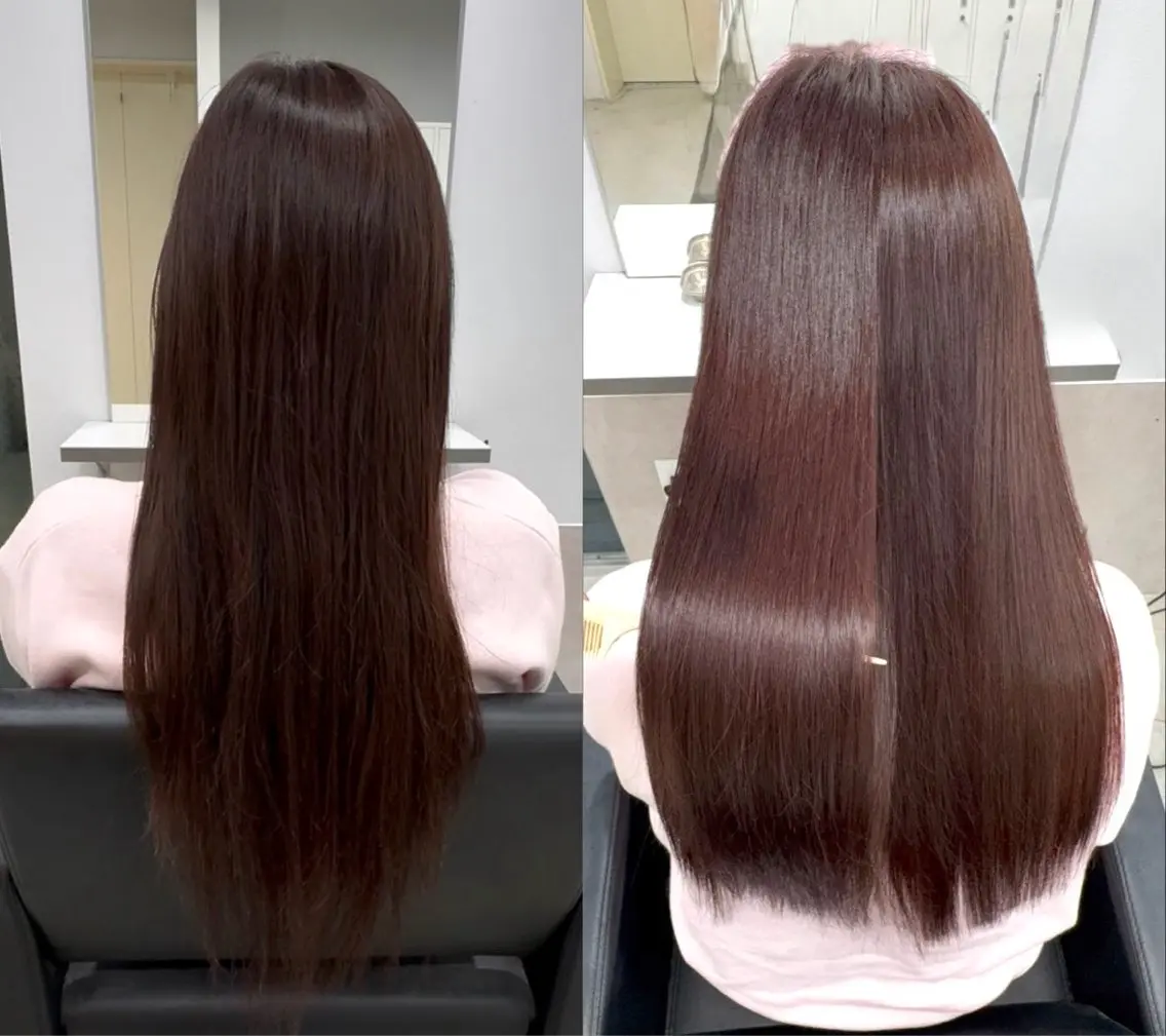 メンテナンスカット+カラー+縮毛矯正の写真