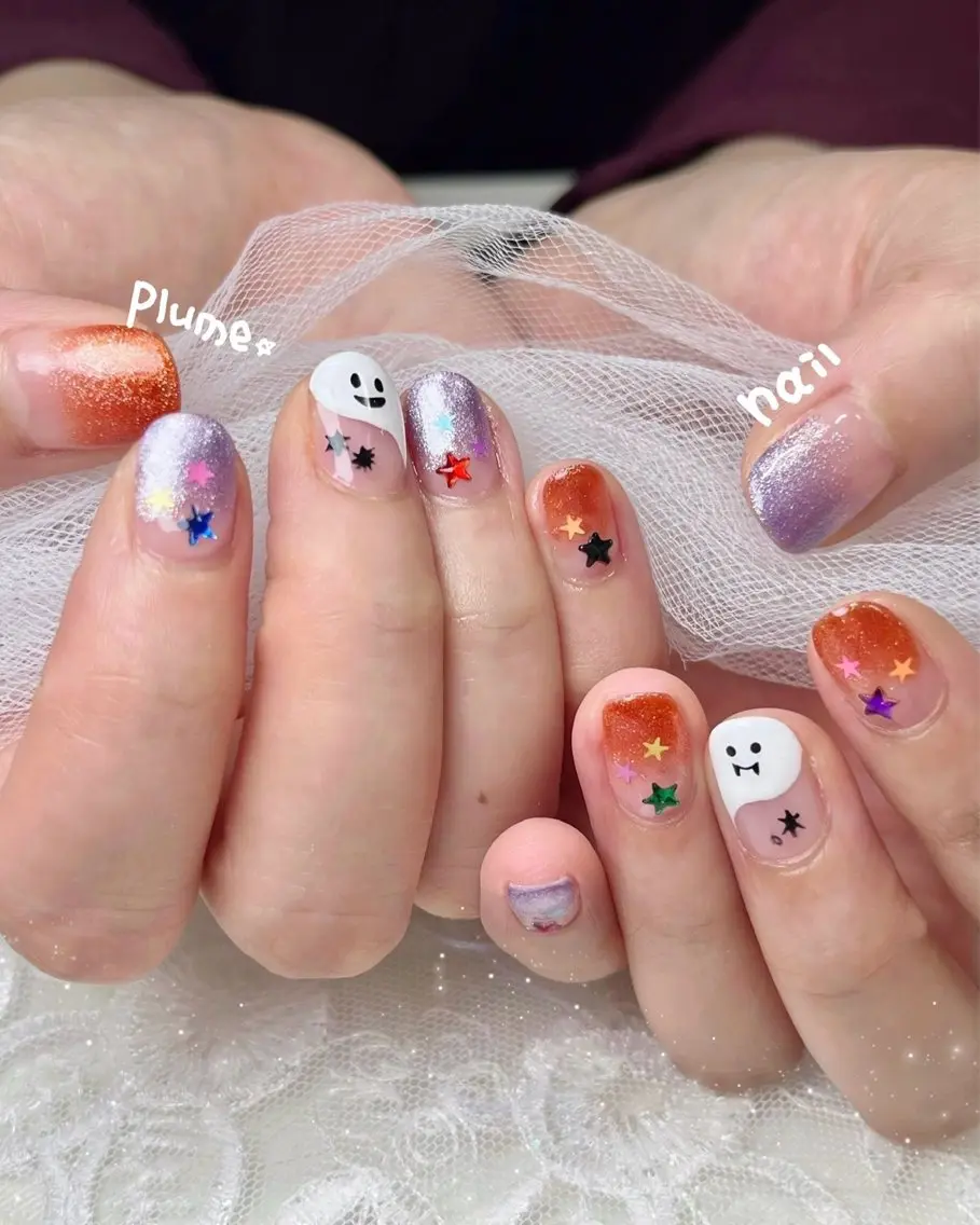 ネイル ハロウィン ハンドネイル plume nail ☆韓国ネイルのネイルデザイン