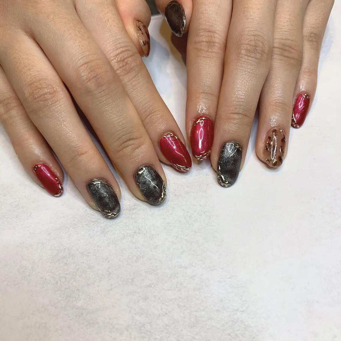 ネイル アートネイル マグネットネイル 持ち込み スカルプネイル シンプルネイル Adite nailのネイルデザイン