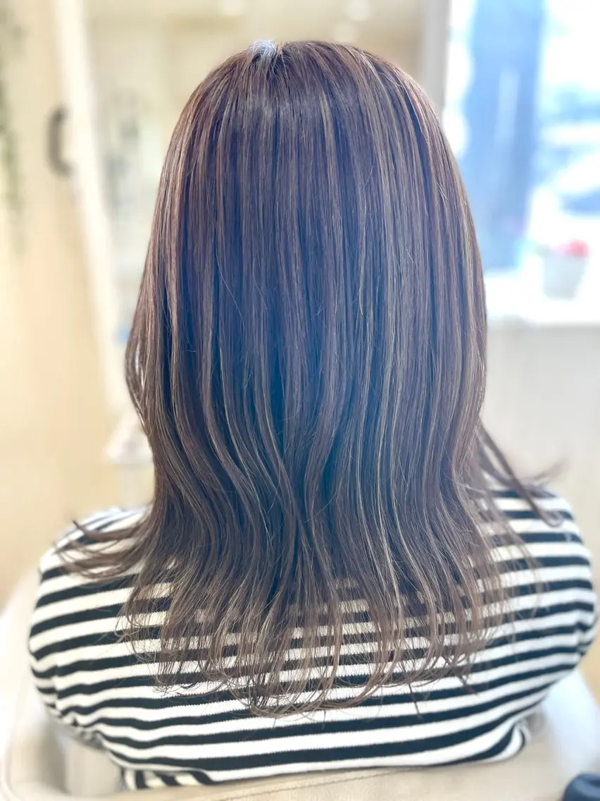 ミディアム ハイライト カット ヘアカラー LiTA 浜線店 かなえみゆうのヘアスタイル